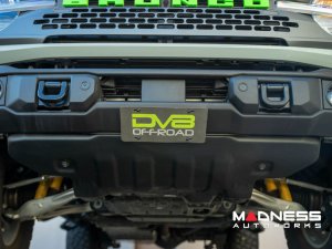 Ford Bronco Front License Plate Relocation Bracket - Factory Capable Steel Bumper - DV8 - Angled Ford Bronco Front License Plate Relocation Bracket - Factory Capable Steel Bumper - DV8 - Angled